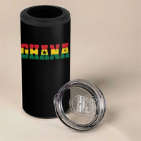 Vintage Ghana Flag Varsity 4 in 1 Can Cooler Tumbler Classic Ghanaian Pride Heritage Graphic