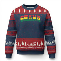 Vintage Ghana Flag Varsity Ugly Christmas Sweater Classic Ghanaian Pride Heritage Graphic