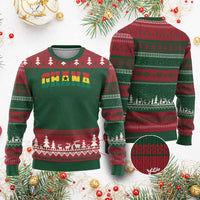 Vintage Ghana Flag Varsity Ugly Christmas Sweater Classic Ghanaian Pride Heritage Graphic