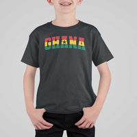 Vintage Ghana Flag Varsity T Shirt For Kid Classic Ghanaian Pride Heritage Graphic