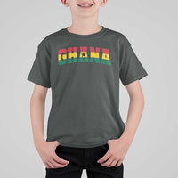 Vintage Ghana Flag Varsity T Shirt For Kid Classic Ghanaian Pride Heritage Graphic