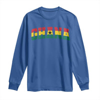Vintage Ghana Flag Varsity Long Sleeve Shirt Classic Ghanaian Pride Heritage Graphic