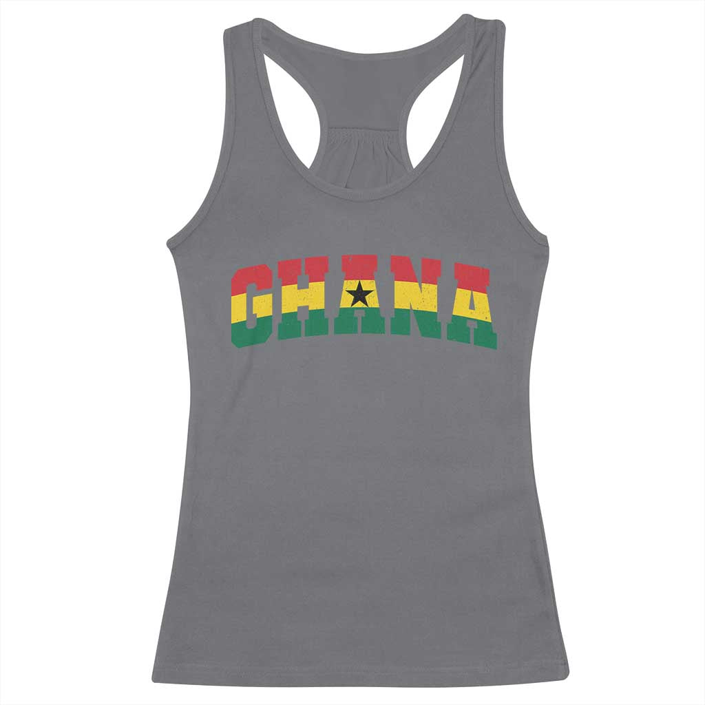 Vintage Ghana Flag Varsity Racerback Tank Top Classic Ghanaian Pride Heritage Graphic