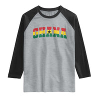 Vintage Ghana Flag Varsity Raglan Shirt Classic Ghanaian Pride Heritage Graphic