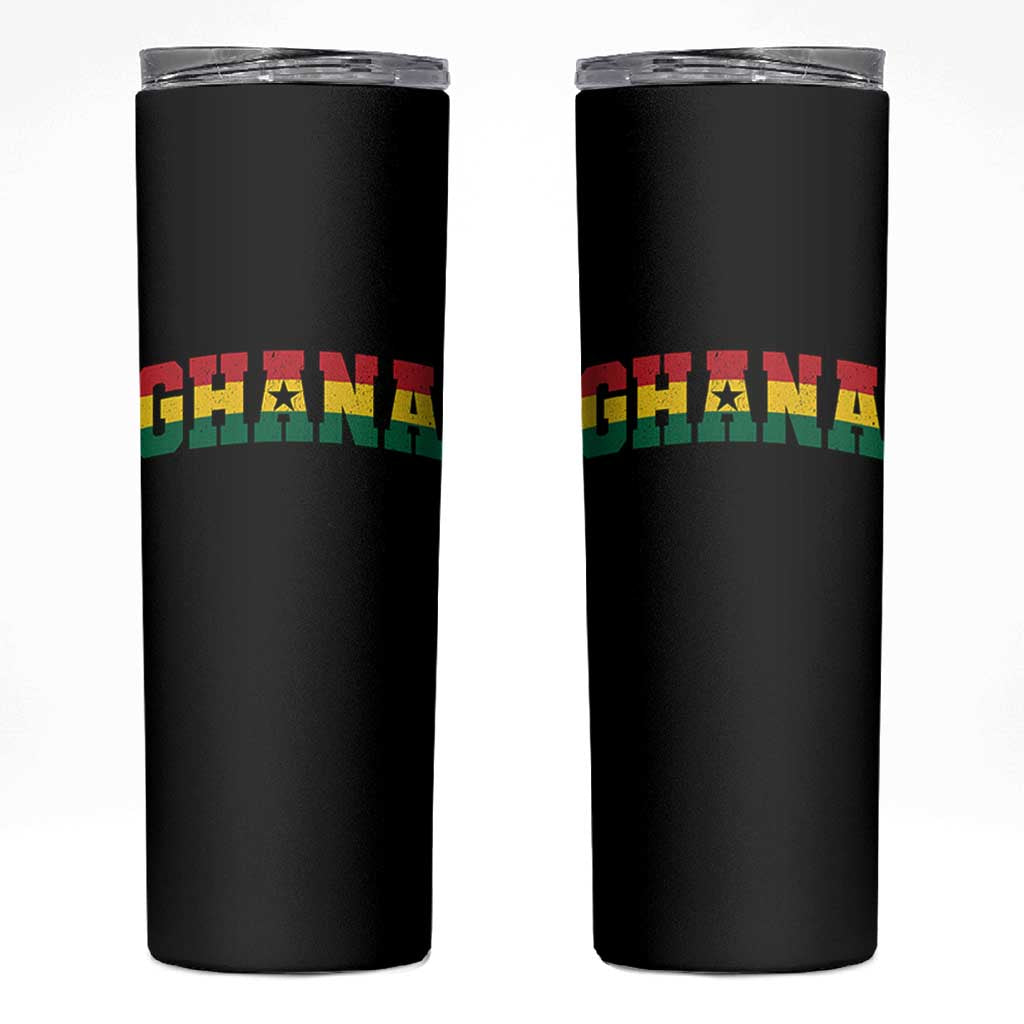 Vintage Ghana Flag Varsity Skinny Tumbler Classic Ghanaian Pride Heritage Graphic