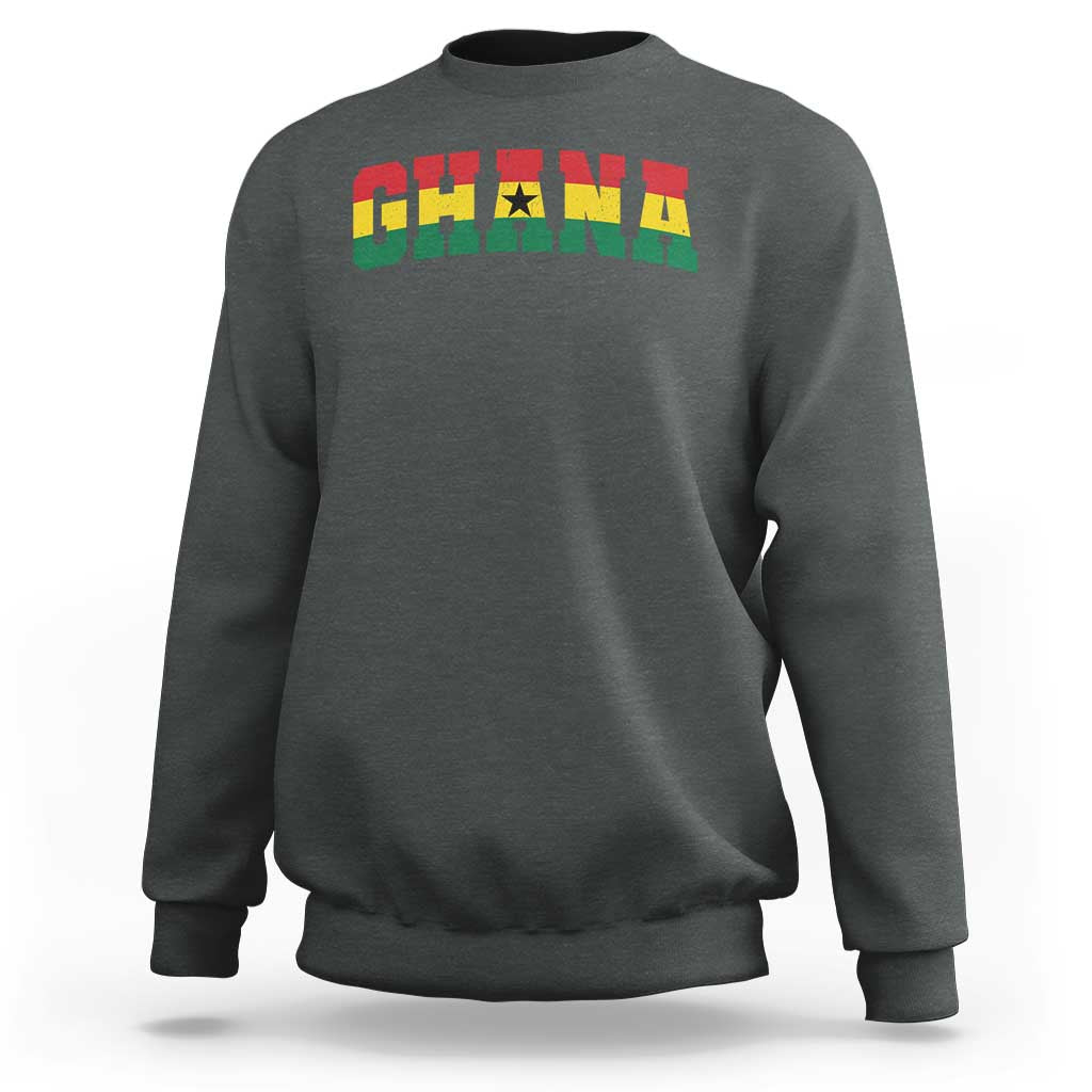 Vintage Ghana Flag Varsity Sweatshirt Classic Ghanaian Pride Heritage Graphic