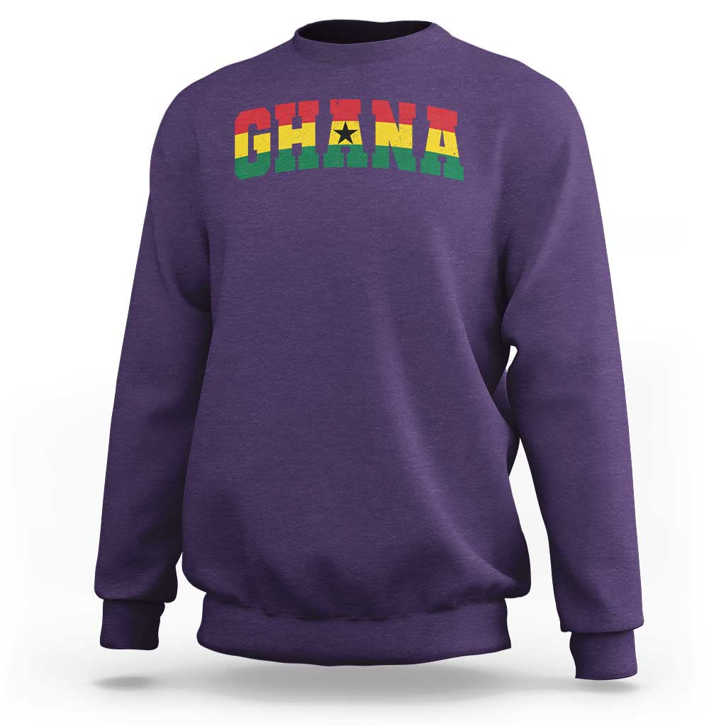 Vintage Ghana Flag Varsity Sweatshirt Classic Ghanaian Pride Heritage Graphic