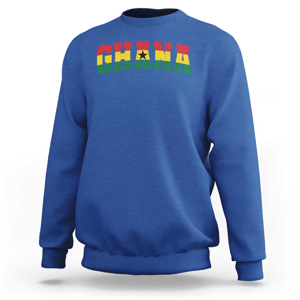 Vintage Ghana Flag Varsity Sweatshirt Classic Ghanaian Pride Heritage Graphic