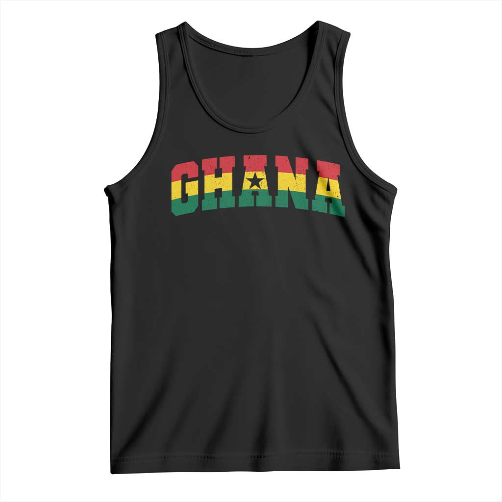 Vintage Ghana Flag Varsity Tank Top Classic Ghanaian Pride Heritage Graphic