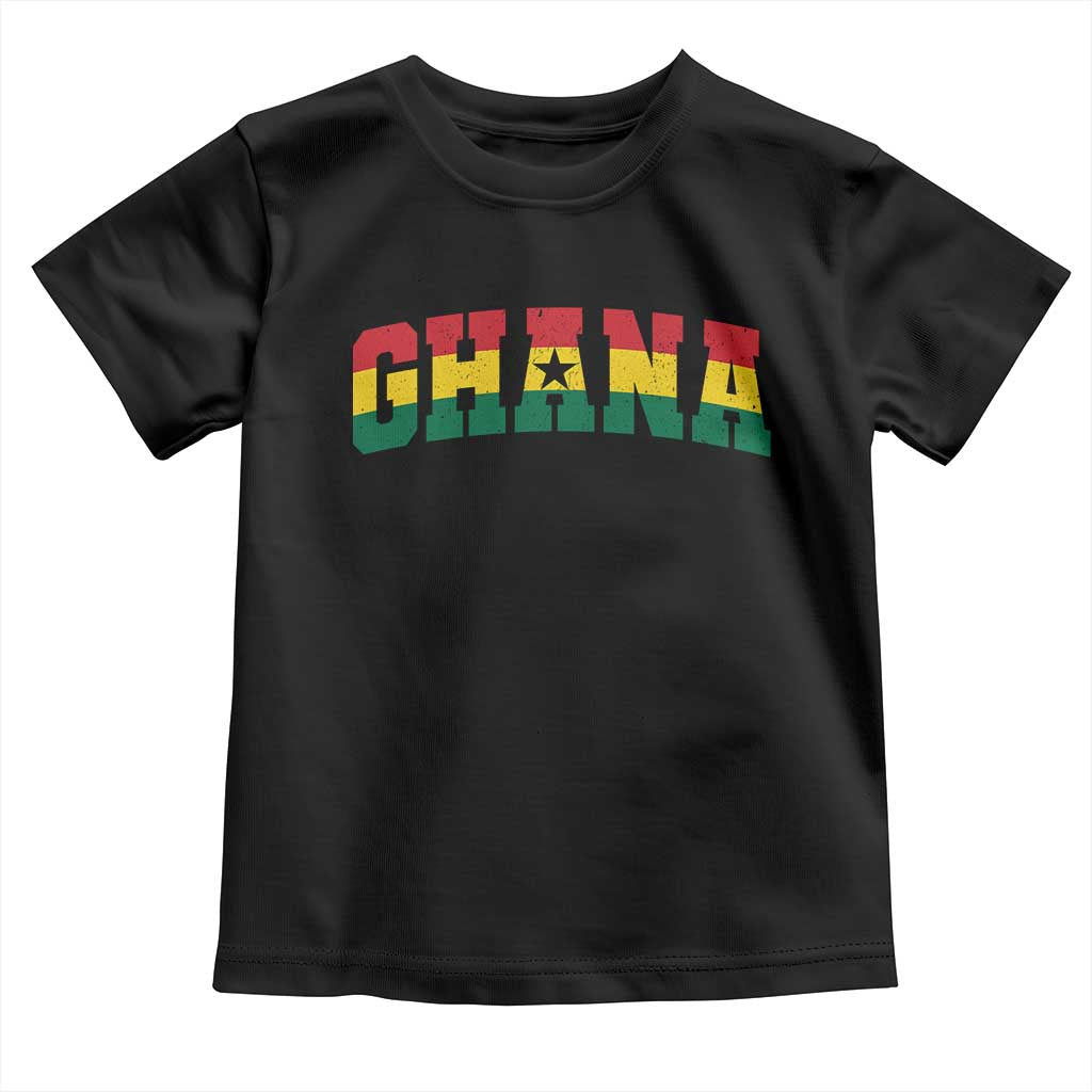 Vintage Ghana Flag Varsity Toddler T Shirt Classic Ghanaian Pride Heritage Graphic