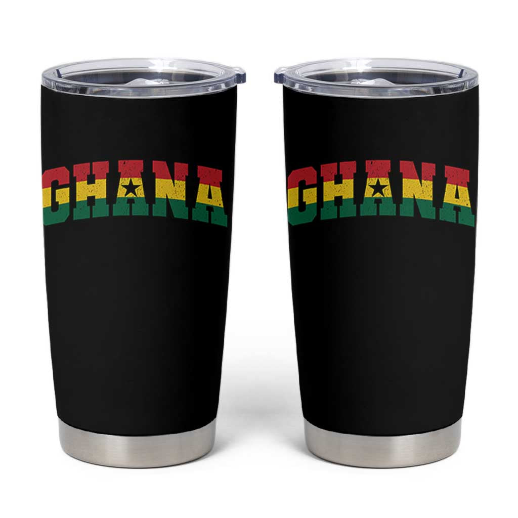 Vintage Ghana Flag Varsity Tumbler Cup Classic Ghanaian Pride Heritage Graphic