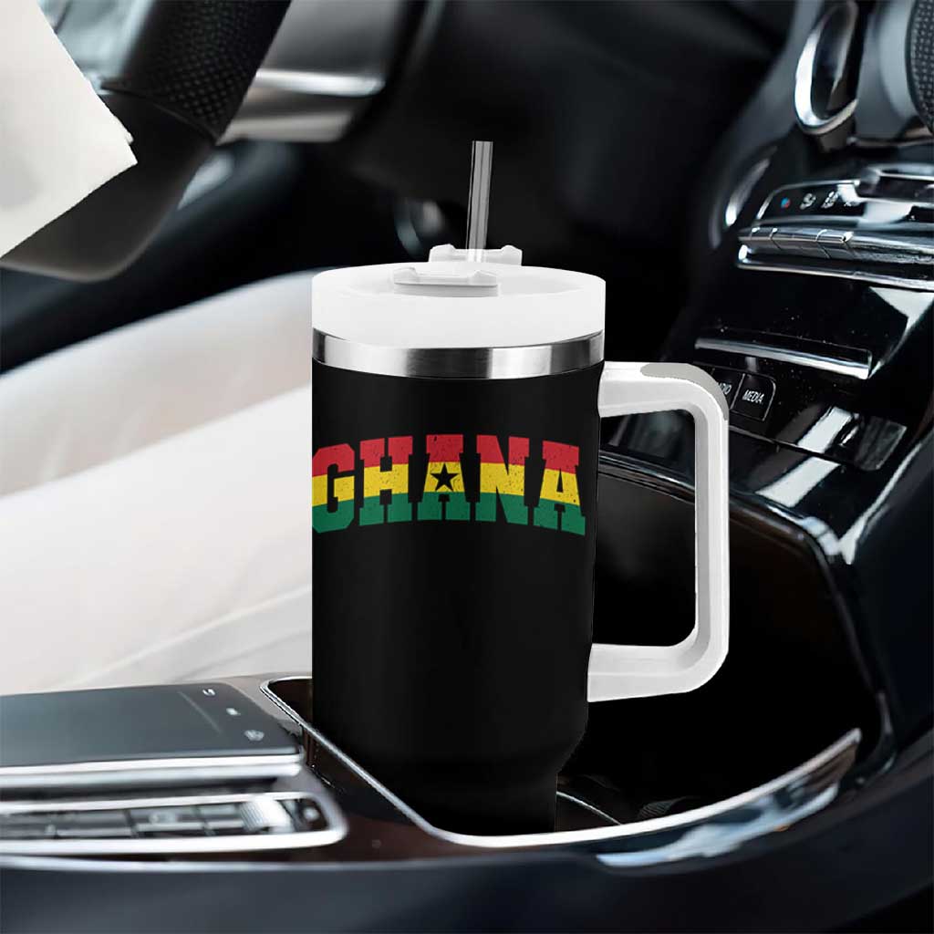 Vintage Ghana Flag Varsity Tumbler With Handle Classic Ghanaian Pride Heritage Graphic