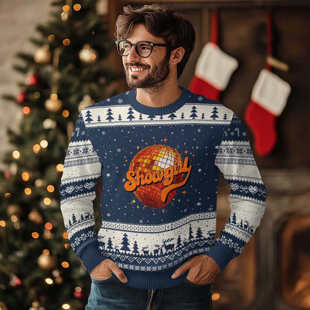 Showgirl Ugly Christmas Sweater Orange Show Girl Concert Country Music Fan Gift