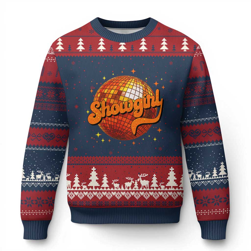 Showgirl Ugly Christmas Sweater Orange Show Girl Concert Country Music Fan Gift