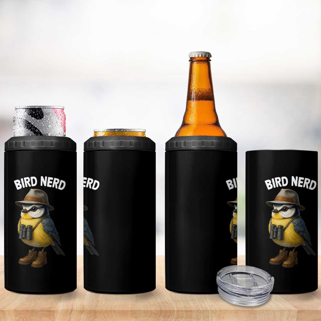 Bird Nerd 4 in 1 Can Cooler Tumbler Funny Birding Bird Lover Watcher Twitcher - Wonder Print Shop