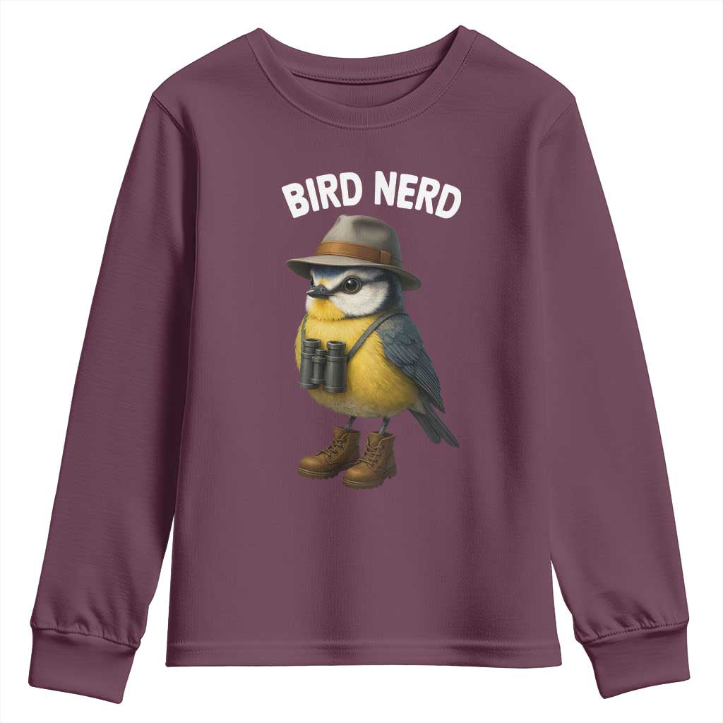 Bird Nerd Youth Sweatshirt Funny Birding Bird Lover Watcher Twitcher - Wonder Print Shop