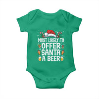Family Matching Christmas Baby Onesie Most Likely To Christmas To Offer Santa A Beer - Wonder Print Shop