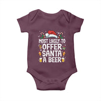 Family Matching Christmas Baby Onesie Most Likely To Christmas To Offer Santa A Beer - Wonder Print Shop
