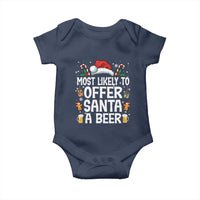 Family Matching Christmas Baby Onesie Most Likely To Christmas To Offer Santa A Beer - Wonder Print Shop