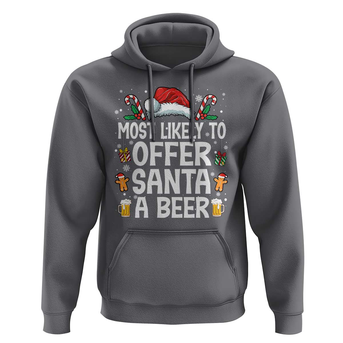 Family Matching Christmas Hoodie Most Likely To Christmas To Offer Santa A Beer - Wonder Print Shop