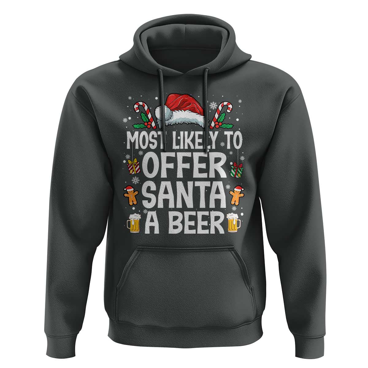 Family Matching Christmas Hoodie Most Likely To Christmas To Offer Santa A Beer - Wonder Print Shop