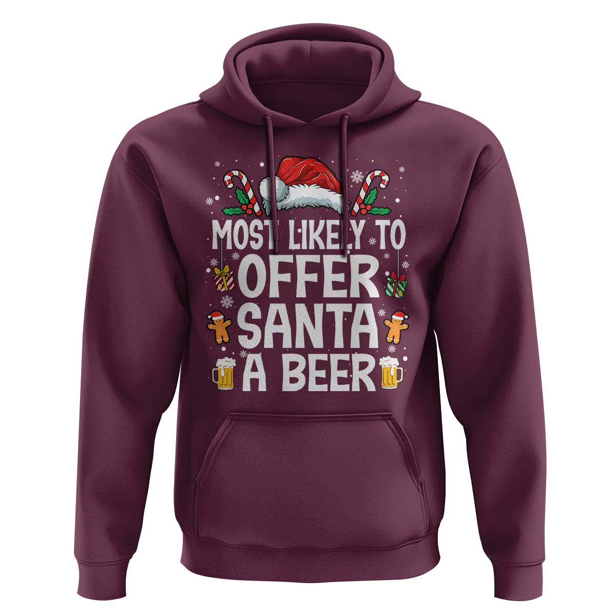 Family Matching Christmas Hoodie Most Likely To Christmas To Offer Santa A Beer - Wonder Print Shop