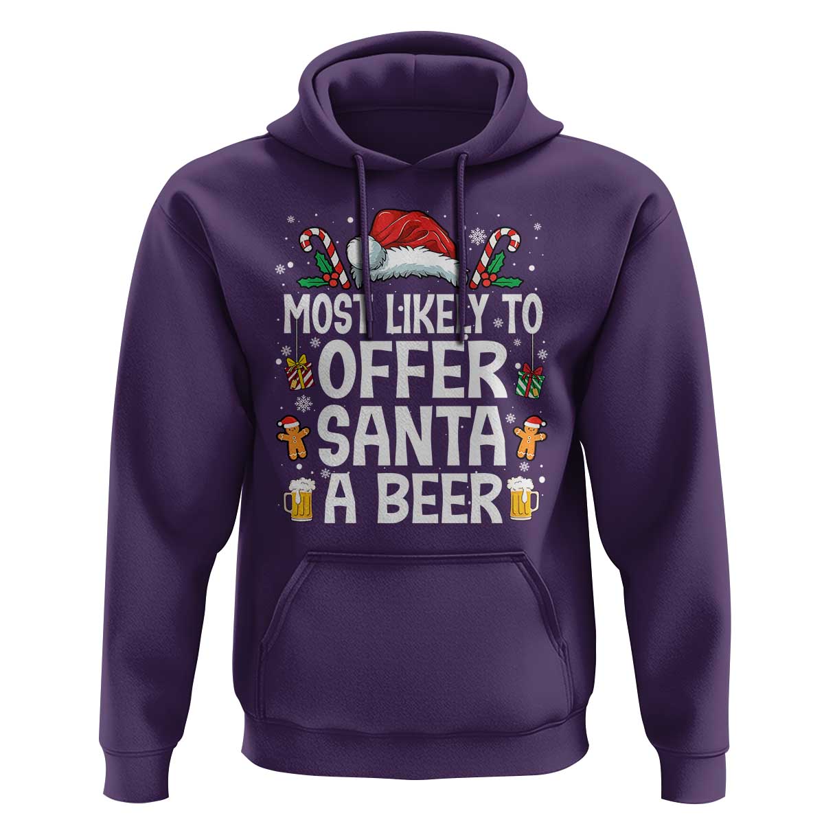 Family Matching Christmas Hoodie Most Likely To Christmas To Offer Santa A Beer - Wonder Print Shop