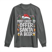 Family Matching Christmas Long Sleeve Shirt Most Likely To Christmas To Offer Santa A Beer - Wonder Print Shop
