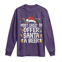 Family Matching Christmas Long Sleeve Shirt Most Likely To Christmas To Offer Santa A Beer - Wonder Print Shop
