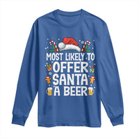 Family Matching Christmas Long Sleeve Shirt Most Likely To Christmas To Offer Santa A Beer - Wonder Print Shop