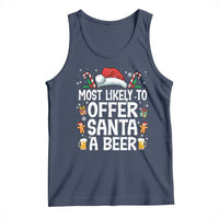 Family Matching Christmas Tank Top Most Likely To Christmas To Offer Santa A Beer - Wonder Print Shop