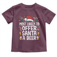 Family Matching Christmas Toddler T Shirt Most Likely To Christmas To Offer Santa A Beer - Wonder Print Shop