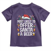 Family Matching Christmas Toddler T Shirt Most Likely To Christmas To Offer Santa A Beer - Wonder Print Shop