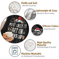 Family Matching Christmas Throw Blanket Most Likely To Fart On Santa's Lap - Wonder Print Shop