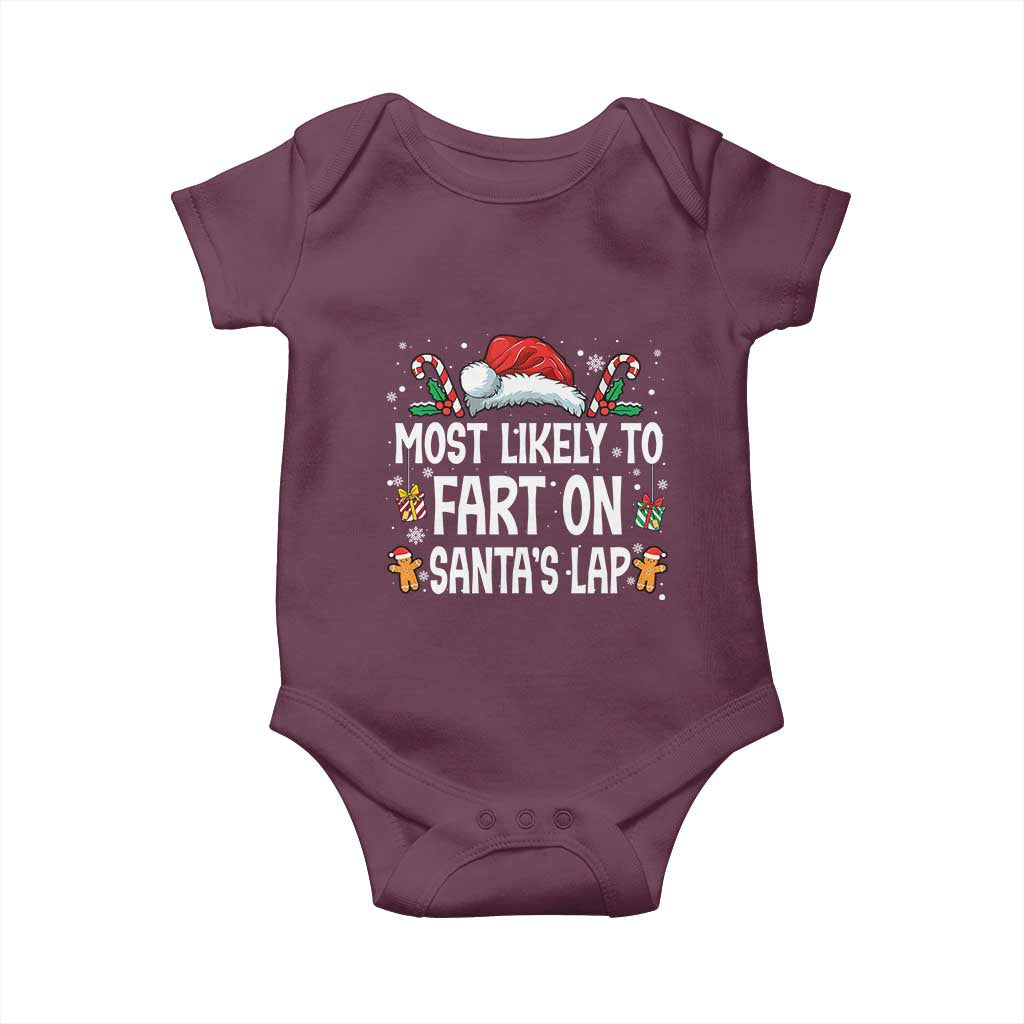 Family Matching Christmas Baby Onesie Most Likely To Fart On Santa's Lap - Wonder Print Shop