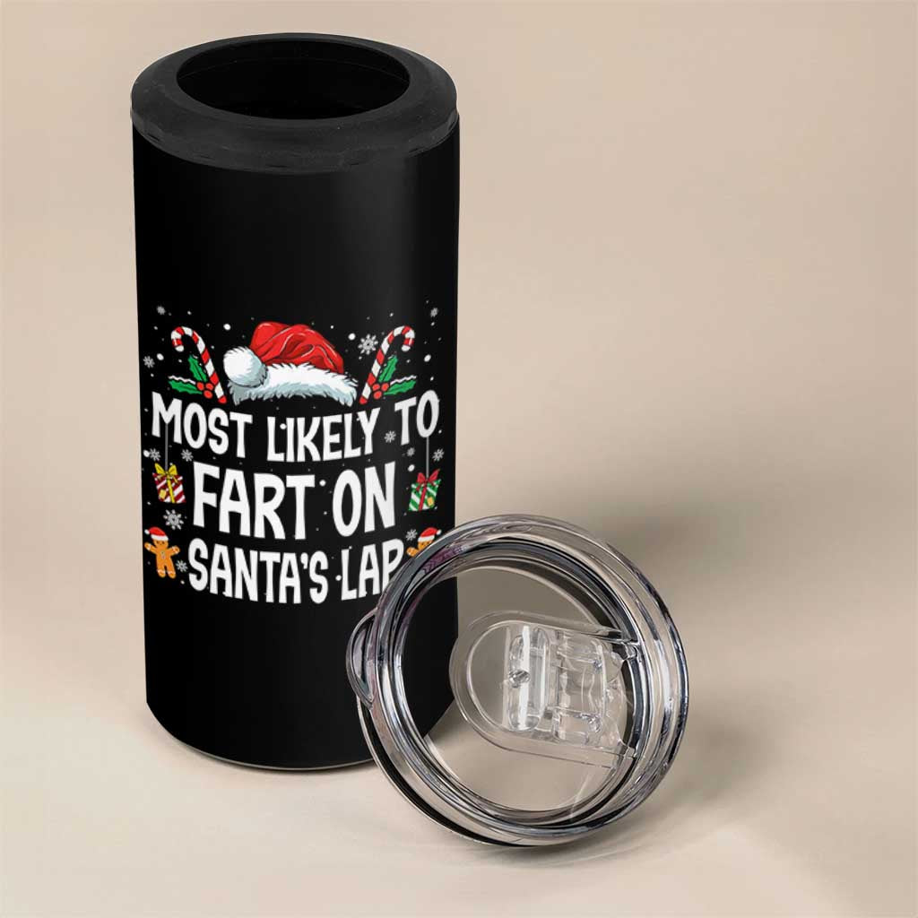 Family Matching Christmas 4 in 1 Can Cooler Tumbler Most Likely To Fart On Santa's Lap - undefined