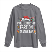 Family Matching Christmas Long Sleeve Shirt Most Likely To Fart On Santa's Lap - Wonder Print Shop