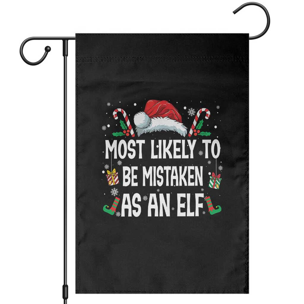 Family Matching Christmas Garden Flag Funny Most Likely To Be Mistaken As An Elf - Wonder Print Shop