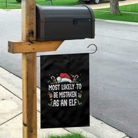 Family Matching Christmas Garden Flag Funny Most Likely To Be Mistaken As An Elf - Wonder Print Shop
