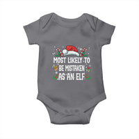 Family Matching Christmas Baby Onesie Funny Most Likely To Be Mistaken As An Elf - Wonder Print Shop