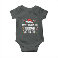 Family Matching Christmas Baby Onesie Funny Most Likely To Be Mistaken As An Elf - Wonder Print Shop