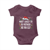 Family Matching Christmas Baby Onesie Funny Most Likely To Be Mistaken As An Elf - Wonder Print Shop