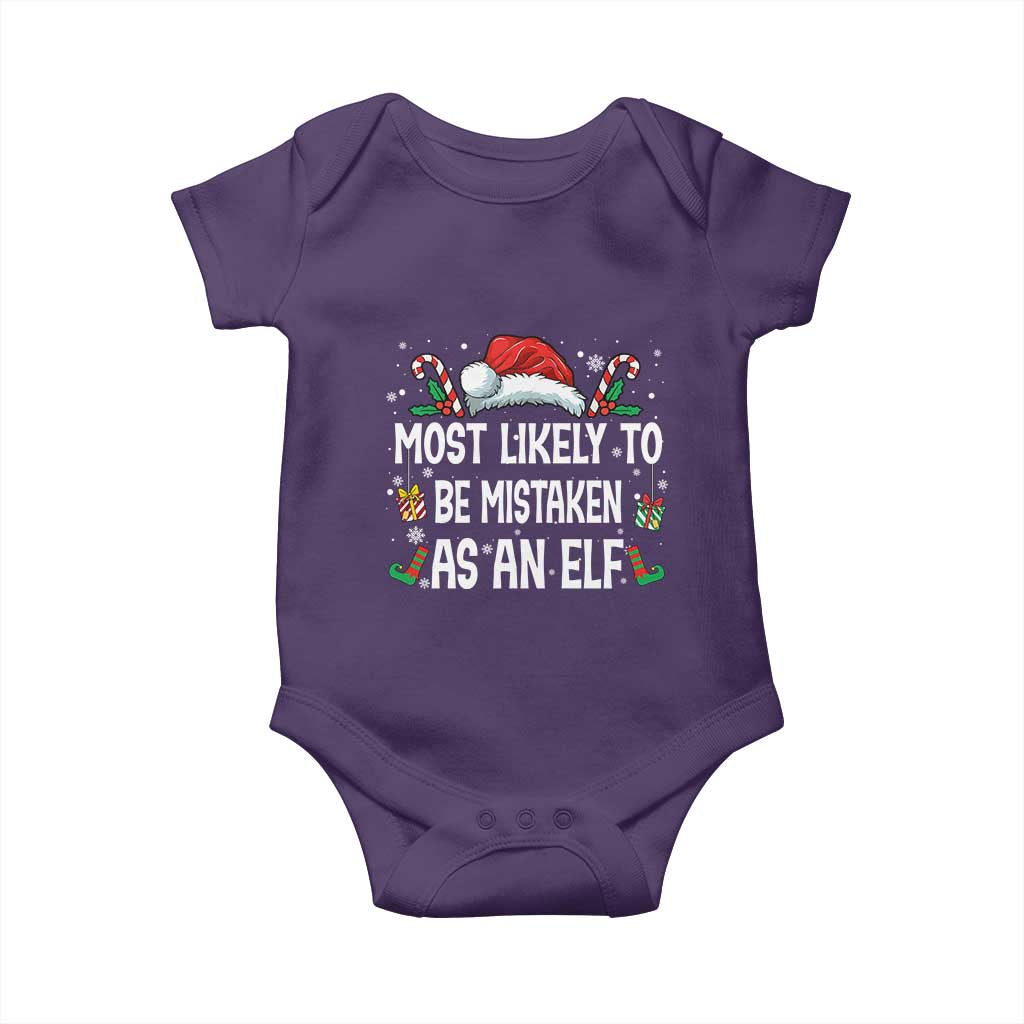 Family Matching Christmas Baby Onesie Funny Most Likely To Be Mistaken As An Elf - Wonder Print Shop