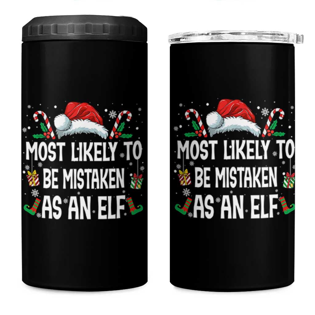 Family Matching Christmas 4 in 1 Can Cooler Tumbler Funny Most Likely To Be Mistaken As An Elf - Wonder Print Shop