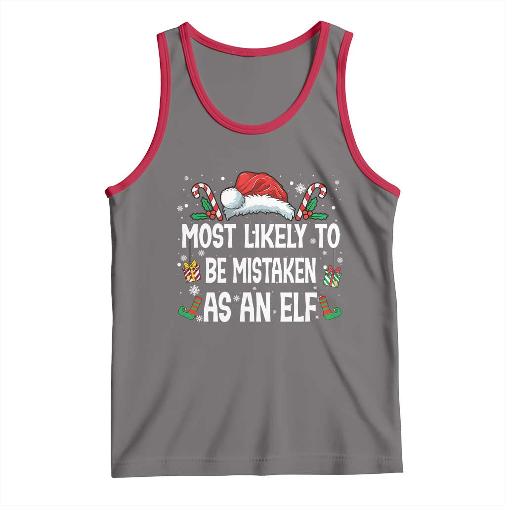 Family Matching Christmas Tank Top Funny Most Likely To Be Mistaken As An Elf - Wonder Print Shop