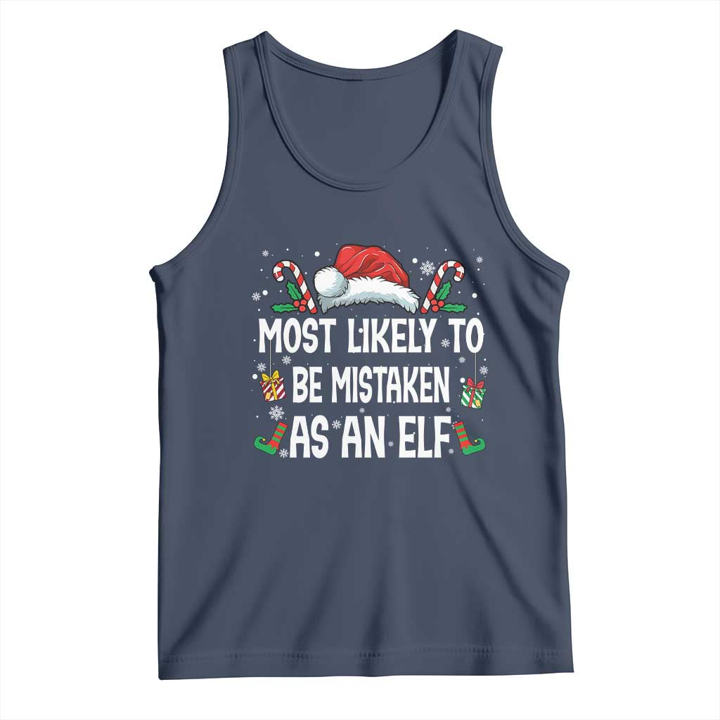 Family Matching Christmas Tank Top Funny Most Likely To Be Mistaken As An Elf - Wonder Print Shop
