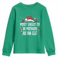 Family Matching Christmas Youth Sweatshirt Funny Most Likely To Be Mistaken As An Elf - Wonder Print Shop