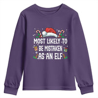 Family Matching Christmas Youth Sweatshirt Funny Most Likely To Be Mistaken As An Elf - Wonder Print Shop