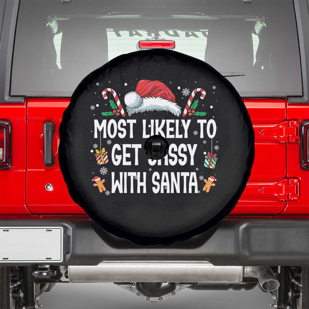 Family Matching Christmas Spare Tire Cover Funny Most Likely To Get Sassy With Santa - Wonder Print Shop
