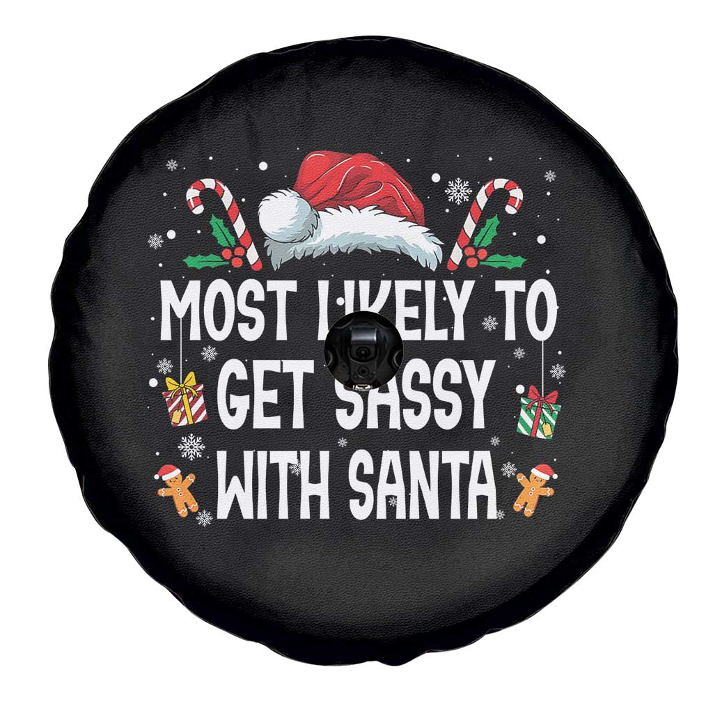 Family Matching Christmas Spare Tire Cover Funny Most Likely To Get Sassy With Santa - Wonder Print Shop